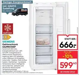Maximarkt SIEMENS Gefrierschrank GS29NVWEP Angebot