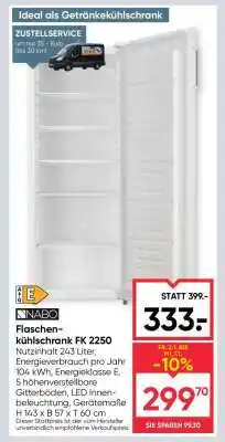 Maximarkt Flaschenkühlschrank FK 2250 Angebot