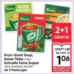 Maximarkt Knorr Quick Soup, Kaiser Teller oder Schnelle Feine Suppe Angebot