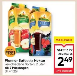 Maximarkt Pfanner Saft oder Nektar Angebot