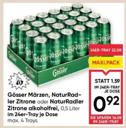 Maximarkt Gösser Märzen, Naturradler Zitrone oder Naturradler Zitrone alkoholfrei Angebot
