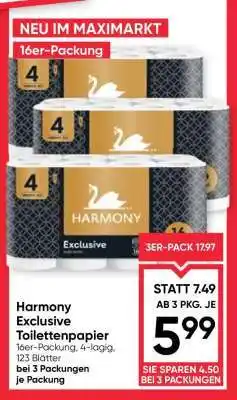 Maximarkt Harmony Exclusive Toilettenpapier Angebot