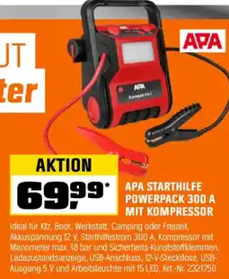 OBI Apa starthilfe powerpack 300 a mit kompressor Angebot