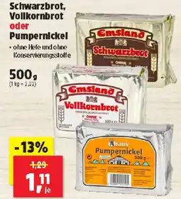 Thomas Philipps Schwarzbrot, Vollkornbrot oder Pumpernickel Angebot