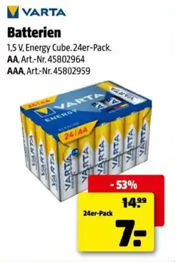 Hagebau ▼ VARTA Batterien Angebot
