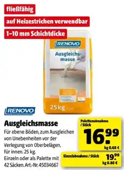 Hagebau Ausgleichsmasse Angebot