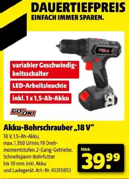 Hagebau Akku-Bohrschrauber 18 V Angebot