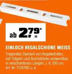 OBI Einloch regalschiene weiss Angebot