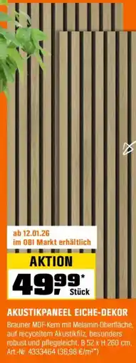 OBI AKUSTIKPANEEL EICHE-DEKOR Angebot