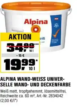 OBI Alpina wand-weiss univer- selle wand- und deckenfarbe Angebot