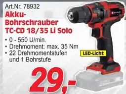 Zgonc Akku- Bohrschrauber TC-CD 18/35 Li Solo Angebot