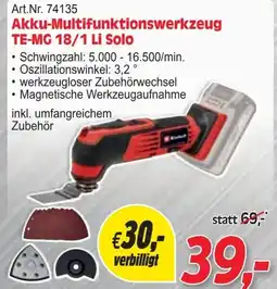 Zgonc Akku-Multifunktionswerkzeug TE-MG 18/1 Li Solo Angebot