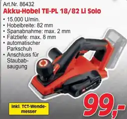 Zgonc Akku-Hobel TE-PL 18/82 Li Solo Angebot