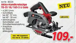 Zgonc Akku-Handkreissäge TE-CS 18/165-2 Li Solo Angebot