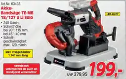 Zgonc Art.Nr. 63435 Akku- Bandsäge TE-MB 18/127 U Li Solo Angebot