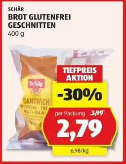Hofer SCHÄR BROT GLUTENFREI GESCHNITTEN Angebot