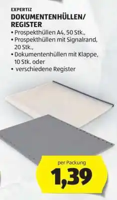 Hofer EXPERTIZ DOKUMENTENHÜLLEN/REGISTER Angebot