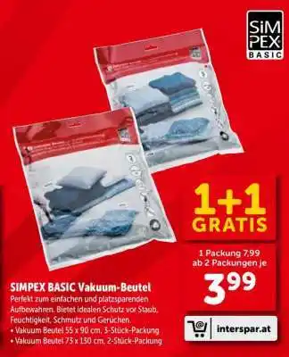 Interspar SIMPEX BASIC Vakuum-Beutel Angebot