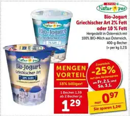 Interspar Bio-Jogurt Griechischer Art 2% Fett oder 10% Fett Angebot