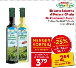 Interspar Bio-Aceto Balsamico di Modena IGP oder Bio-Condimento Bianco Angebot