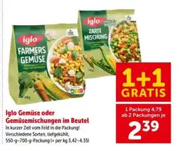 Interspar Iglo Gemüse oder Gemüsemischungen im Beutel Angebot