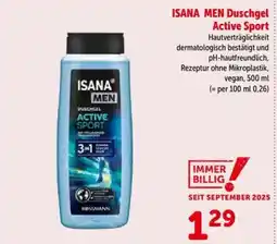 Interspar ISANA MEN Duschgel Active Sport Angebot