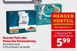 Interspar Gourmet Perle oder Purina One Katzennahrung Angebot