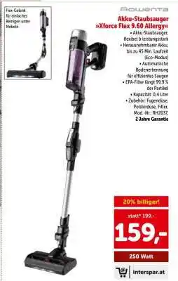 Interspar Akku-Staubsauger Xforce Flex 9.60 Allergy Angebot