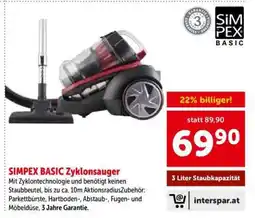Interspar SIMPEX Basic Zyklonsauger Angebot