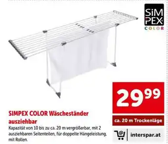 Interspar SIMPEX COLOR Wäscheständer ausziehbar Angebot