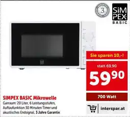 Interspar SIMPEX Basic Mikrowelle Angebot
