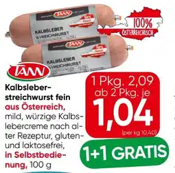 Eurospar Tann Kalbsleberstreichwurst Angebot