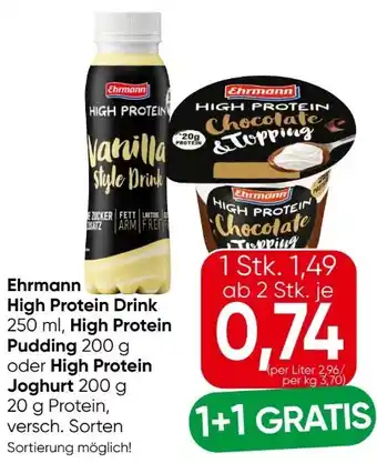 Eurospar Ehrmann High Protein Drink Angebot