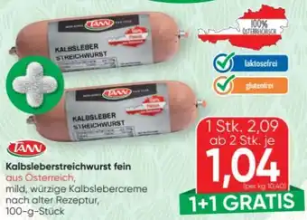 SPAR Gourmet Tann Kalbsleberstreichwurst Angebot