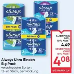 Maximarkt Always Ultra Binden Big Pack Angebot