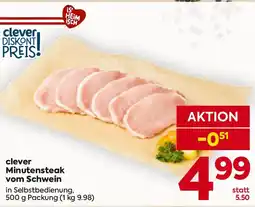 Billa Clever minutensteak vom schwein Angebot
