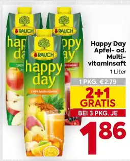Billa Happy day apfel od. multi vitaminsaft Angebot