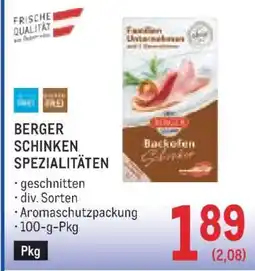 Metro BERGER SCHINKEN SPEZIALITÄTEN Angebot
