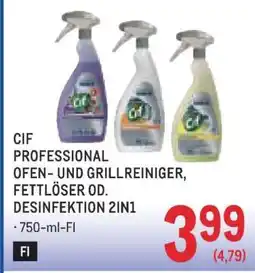 Metro CIF PROFESSIONAL OFEN- UND GRILLREINIGER, FETTLÖSER OD. DESINFEKTION 2IN1 Angebot