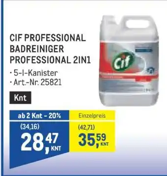 Metro CIF PROFESSIONAL BADREINIGER PROFESSIONAL 2IN1 Angebot