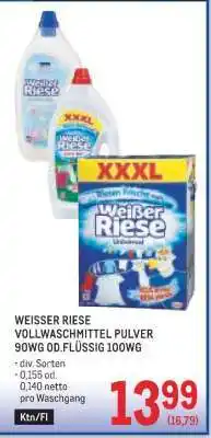 Metro WEISSER RIESE VOLLWASCHMITTEL PULVER 90WG OD.FLÜSSIG 100WG Angebot
