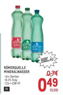 Metro Roemerquelle Mineralwasser Angebot