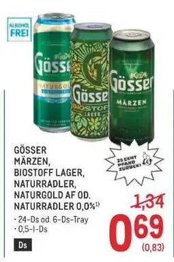 Metro Gösser Märzen, Biostoff Lager, Naturradler, Naturgold AF od. Naturradler 0,0% Angebot