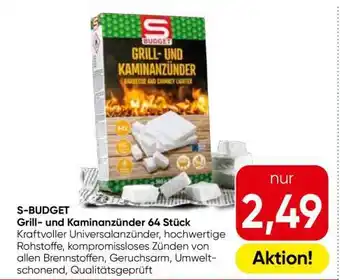 S-BUDGET Grill- und Kaminanzünder 64 Stück