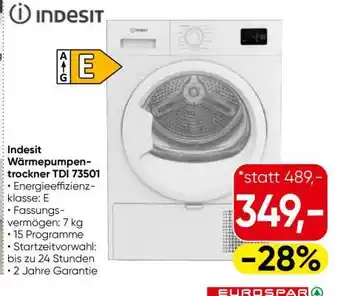 Indesit Wärmepumpentrockner TDI 73501