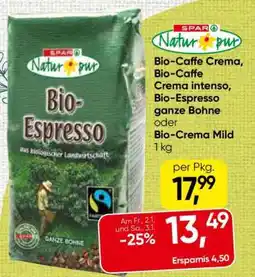 Eurospar Bio-Caffe Crema, Bio-Caffe Crema intenso, Bio-Espresso ganze Bohne oder Bio-Crema Mild Angebot