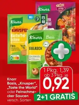 Eurospar Knorr Basis, „Knusper“, „Taste the World“ oder Feinschmecker Saucen Angebot
