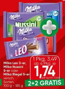 Eurospar Milka Leo 3-er, Milka Nussini 5-er oder Milka Riegel 5-er Angebot