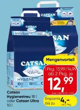 Eurospar Catsan Hygienestreu 18 l oder Catsan Ultra 10 l Angebot