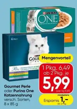 Eurospar Gourmet Perle oder Purina One Katzennahrung Angebot
